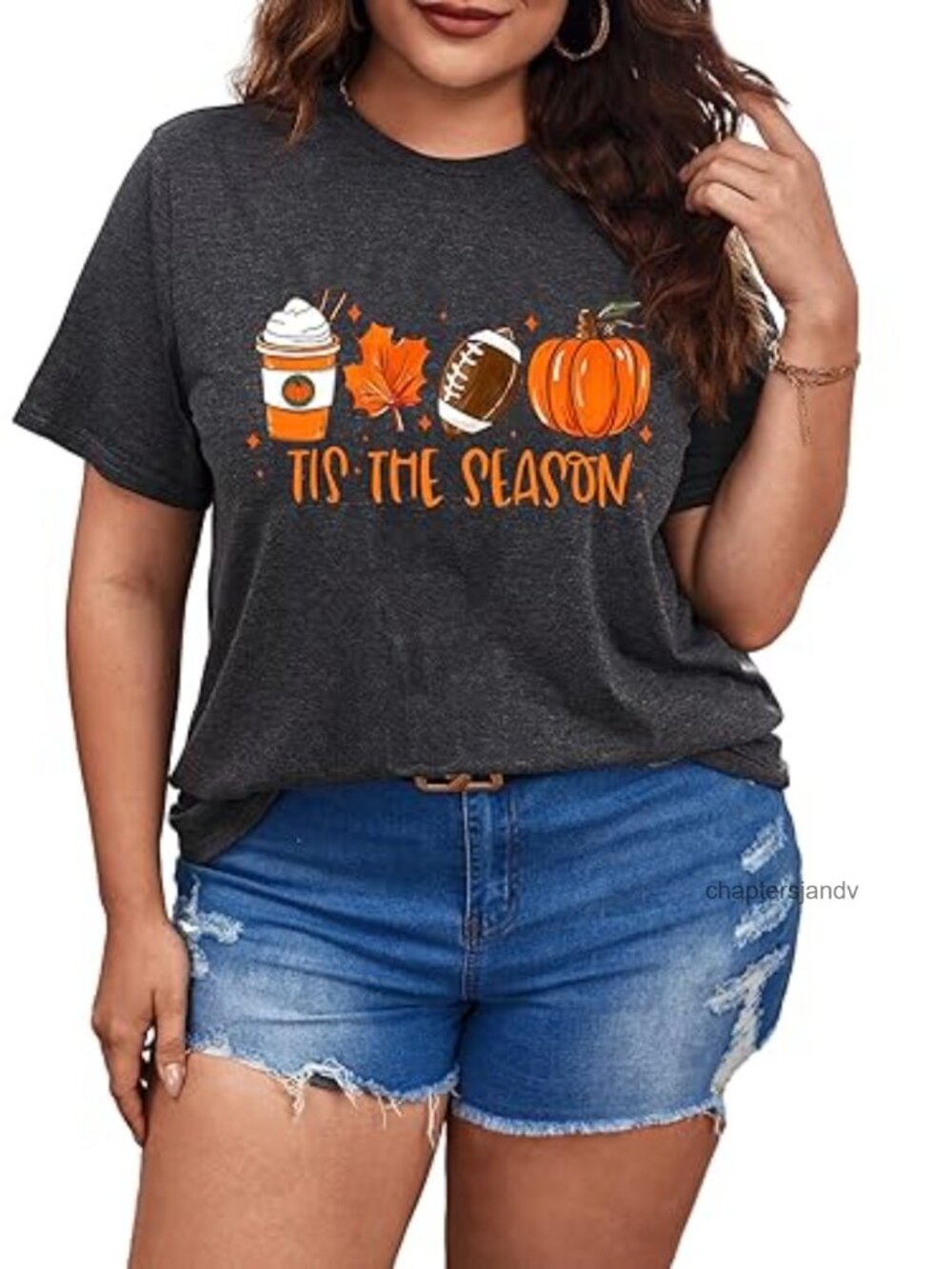 Tis The Season Graphic Tee Plus Size Fall Football Pumpkin Shirt